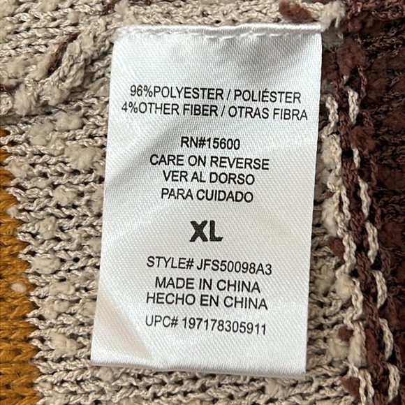 Mason & Belle Stitch Fix Pullover Sweater Size XL Tan/Brown/Gold Stripe NWOT - Picture 7 of 10